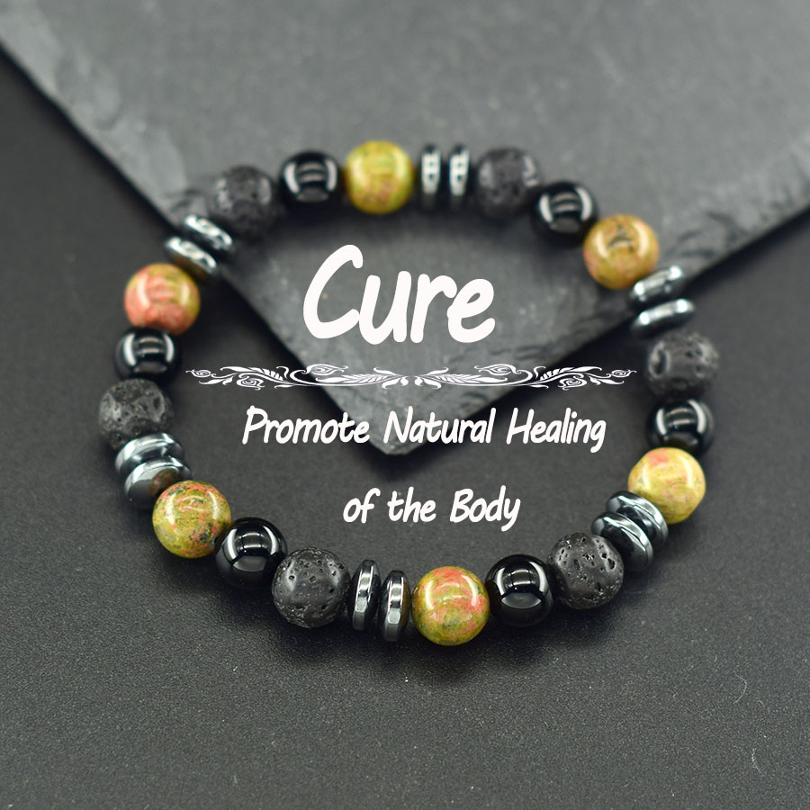 Yoga Fitness Promotion - Natural Unakite Jasper Stone Bracelet Men