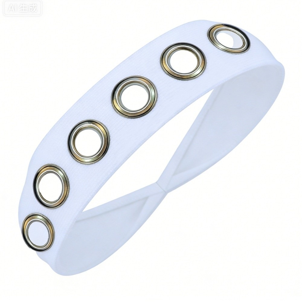 Stretch Strap Yoga - Solid Color Hollow Metal Headband Grommet