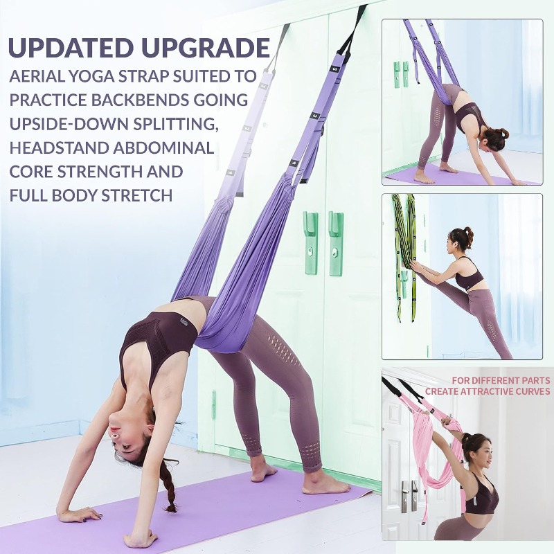 Stretch Strap Yoga - Adjustable Aerial Yoga Hammock Set Pilates