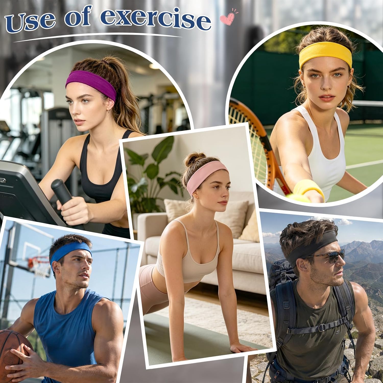 30PCS Solid Color Headbands fo - Stretch Strap Yoga recension och pris