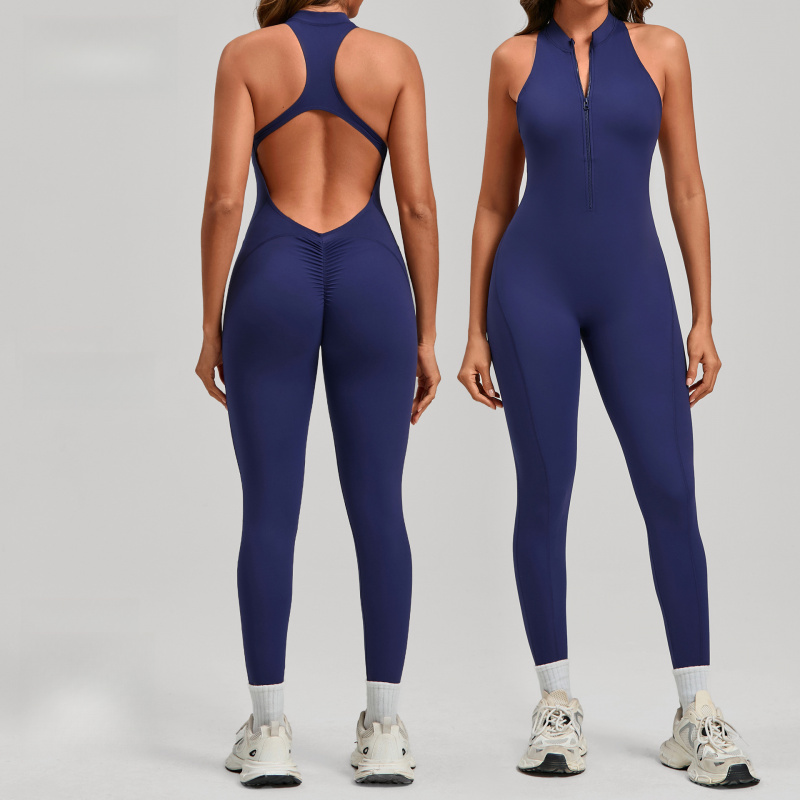 Spring Summer One-piece Zipper - Yoga Fitness Jumpsuit recension och pris