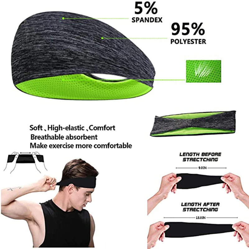 3PCS Sweatband for Men Women E - Stretch Strap Yoga recension och pris
