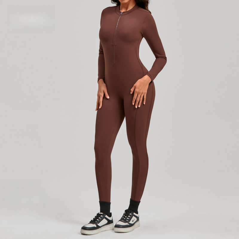 Zippered Long Sleeve Nude Feel - Yoga Fitness Jumpsuit recension och pris