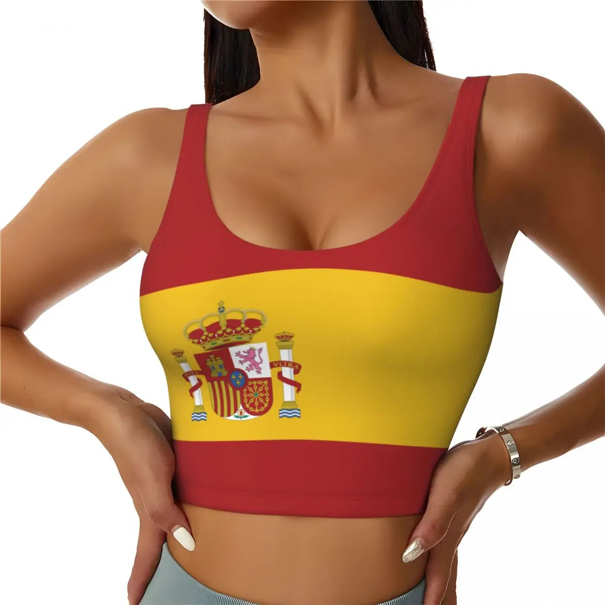 Spain Flag Basic Tops Women Sa - Yoga Và Fitness recension och pris
